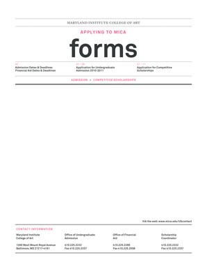 MICA Undergraduate Application Form