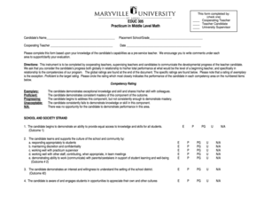 Teacher Candidate Evaluation Form
