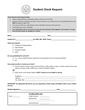 Student Check Request Form
