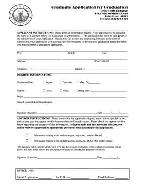 Graduate Application for Graduation
