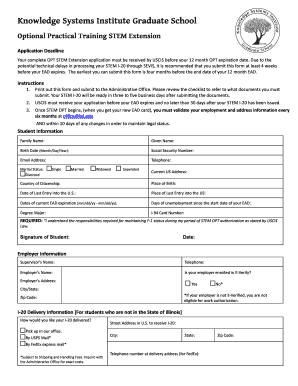 OPT STEM Extension Application