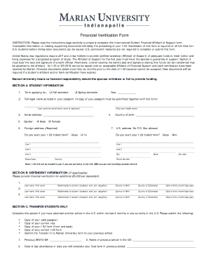 International Student Financial Affidavit of Support