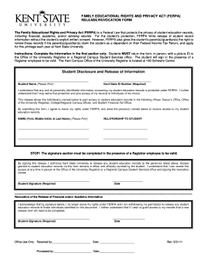 FERPA Release/Revocation Form