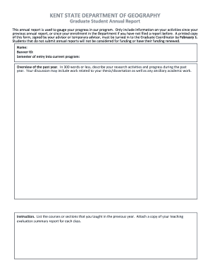 Kent State Graduate Student Annual Report