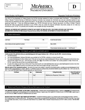 Dependent Verification Worksheet