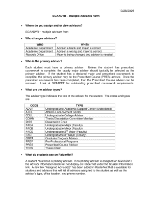 SGAADVR Multiple Advisors Form