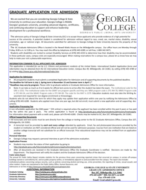 Georgia College Graduate Application Form