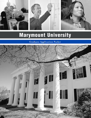 Marymount University Graduate Application Form