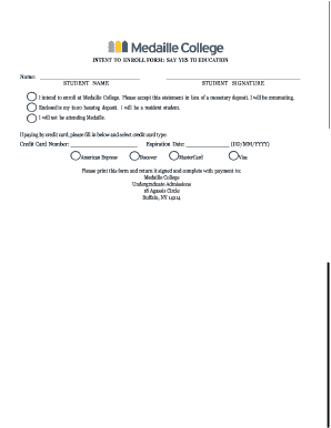 Medaille College Enrollment Form