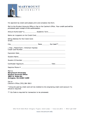 Credit Card Payment Authorization Form