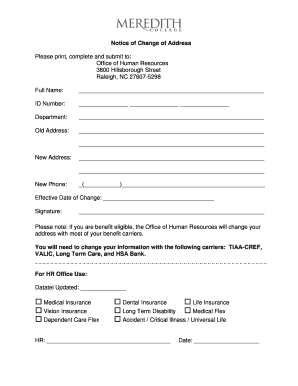 Change of Address Form
