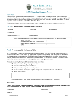 I-20 Extension Request Form