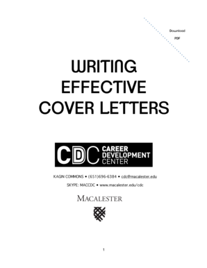 PDF WRITING EFFECTIVE COVER LETTERS - Macalester College - macalester