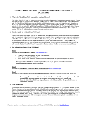 Federal Direct PLUS Loan Request Form