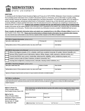 Authorization to Release Student Information