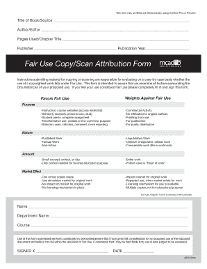 Fair Use Copy/Scan Attribution Form