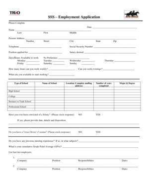 Employment Application Form