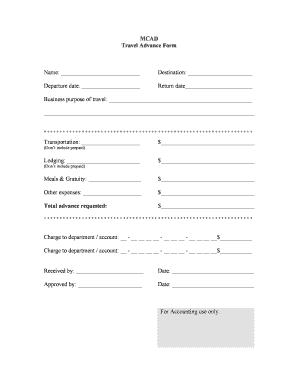 Travel Advance Form