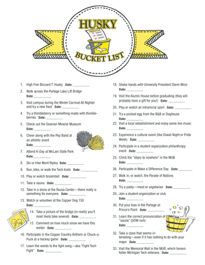Michigan Tech Husky Bucket List