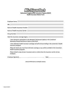 Health Insurance Waiver Form
