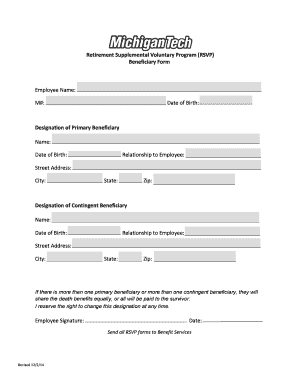 Retirement Beneficiary Form