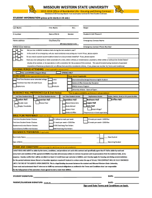 Missouri Western State University Housing and Dining Contract