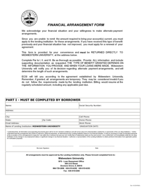 Financial Arrangement Form
