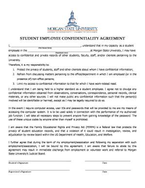 Student Employee Confidentiality Agreement