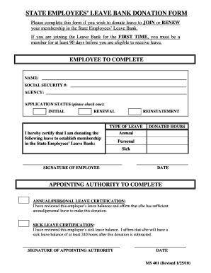 State Employees Leave Bank Donation Form