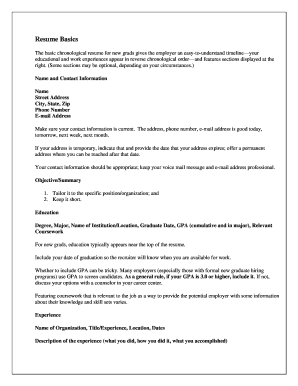 Resume Template for New Graduates