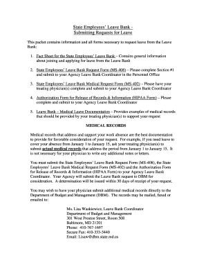 Maryland State Employees Leave Bank Request