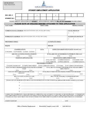 Student Employment Application