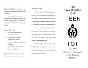Immunization and Care Instructions for Infants
