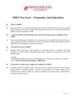 IRS Form 1098-T Tuition Statement