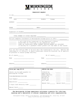 Transcript Request Form