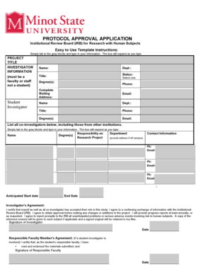 IRB Protocol Approval Application 1 - Minot State University - minotstateu