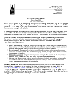 Meningococcal Vaccine Waiver Form
