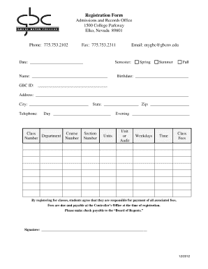 Student Registration Form