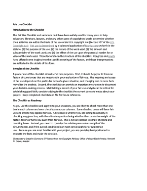 Fair Use Checklist
