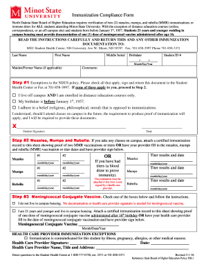 Immunization Compliance Form