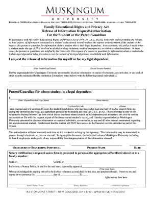 FERPA Release of Information Request