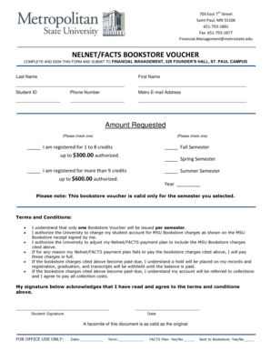 Nelnet/FACTS Bookstore Voucher