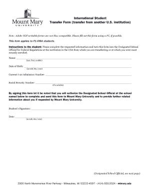 International Student Transfer Form