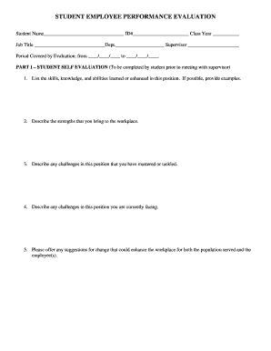 Student Employee Performance Evaluation