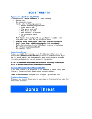 Bomb Threat Report