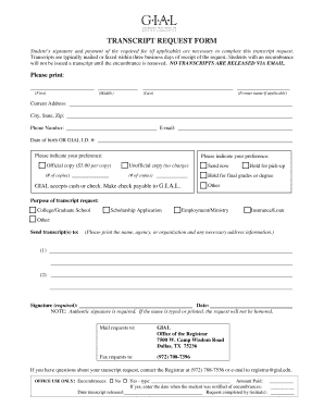 Transcript Request Form