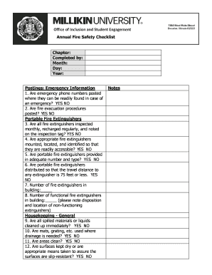 Annual Fire Safety Checklist