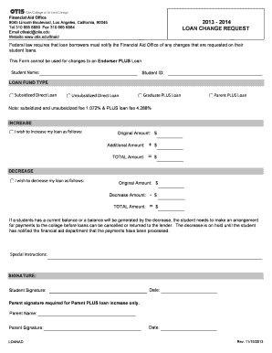 Loan Change Request Form