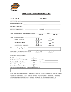 Exam Proctoring Instructions