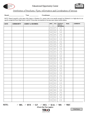 Educational Opportunity Center Service Distribution Form